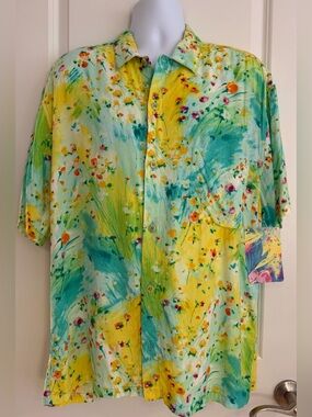 JAMS WORLD Hawaiian Aloha Short Sleeve Shirt Ambrosia Large NWT